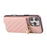 For iPhone 16 Pro Case Kickstand Rhombus Leather + TPU Phone Cover with Shoulder Strap - Pink - 5