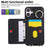 For iPhone 16 Case Kickstand Rhombus Leather + TPU Phone Cover with Shoulder Strap - Black - 7