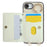 For iPhone 17e / 16e Case Kickstand Rhombus Leather + TPU Phone Cover with Shoulder Strap - Beige - 2