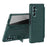 For Samsung Galaxy Z Fold7 5G Case Kickstand PC + PU Leather Folding Phone Cover with Screen Protector and Stylus - Green - 1