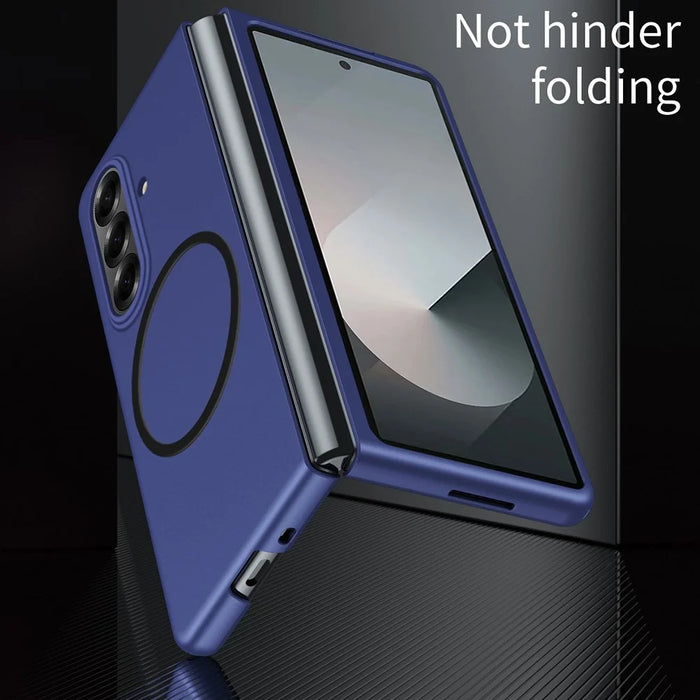 For Samsung Galaxy Z Fold7 5G Magnetic Case Skin-Touch Matte Hard PC Phone Cover - Sapphire - 3