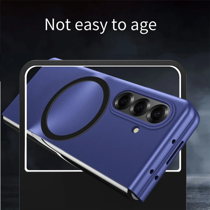 For Samsung Galaxy Z Fold7 5G Magnetic Case Skin-Touch Matte Hard PC Phone Cover - Sapphire - 5