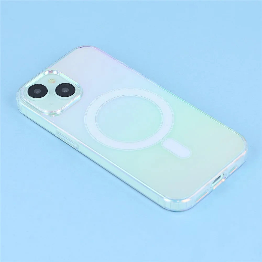 For iPhone 14 Slim Case Acrylic + TPU Gradient Phone Cover Compatible with MagSafe - 5