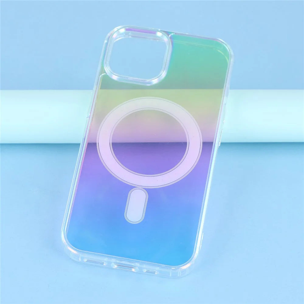 For iPhone 14 Slim Case Acrylic + TPU Gradient Phone Cover Compatible with MagSafe - 6