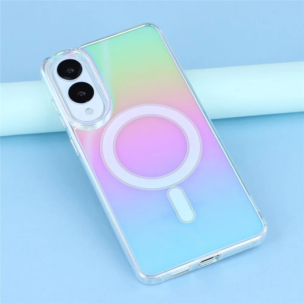 For Samsung Galaxy S25 Edge Magnetic Case Acrylic + TPU Gradient Phone Cover - 5