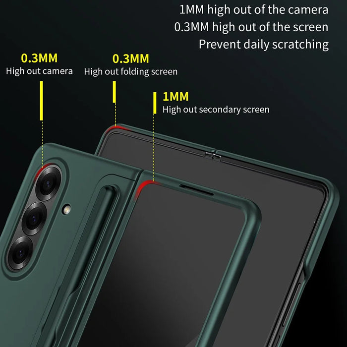 For Samsung Galaxy Z Fold7 5G Case Kickstand Hard PC Slim Phone Cover with Stylus - Black - 3