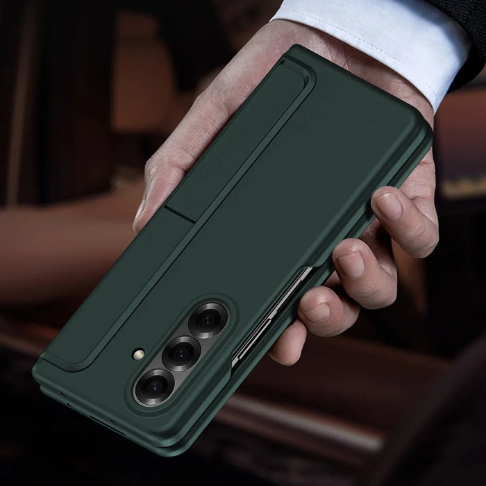 For Samsung Galaxy Z Fold7 5G Case Kickstand Hard PC Slim Phone Cover with Stylus - Black - 4