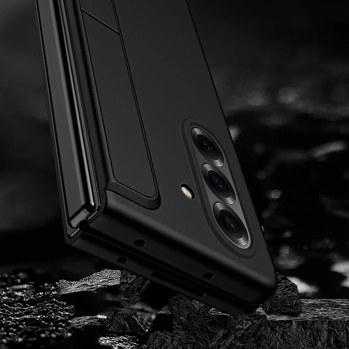 For Samsung Galaxy Z Fold7 5G Case Kickstand Hard PC Slim Phone Cover with Stylus - Black - 5