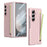 For Samsung Galaxy Z Fold7 5G Case Hard PC Phone Cover with Tempered Glass Film and Stylus - Pink - 1