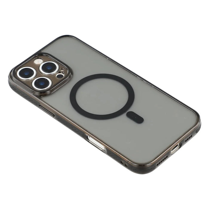 X-LEVEL For iPhone 16 Pro Max Magnetic Case PC TPU Translucent Phone Back Cover - Transparent Black - 4