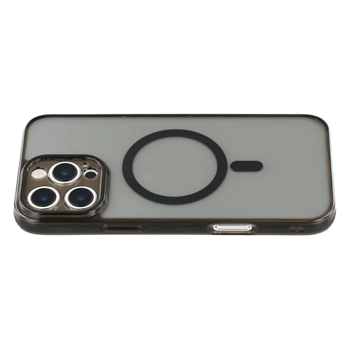 X-LEVEL For iPhone 16 Pro Magnetic Case PC TPU Translucent Phone Back Cover - Transparent Black - 1