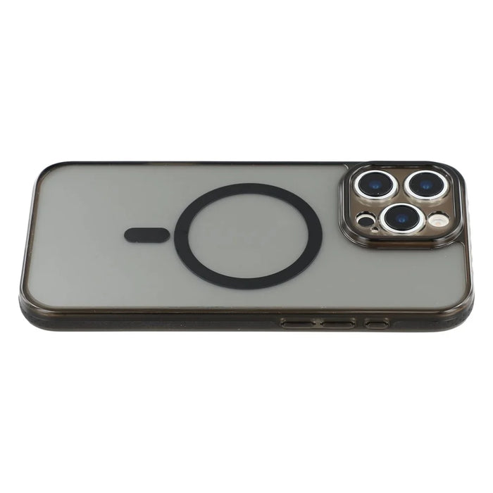 X-LEVEL For iPhone 16 Pro Magnetic Case PC TPU Translucent Phone Back Cover - Transparent Black - 2