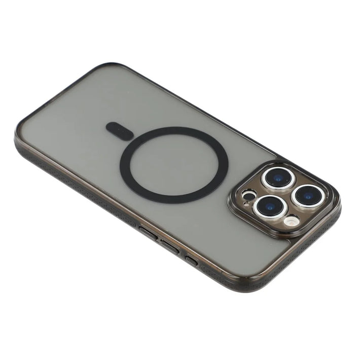 X-LEVEL For iPhone 16 Pro Magnetic Case PC TPU Translucent Phone Back Cover - Transparent Black - 3