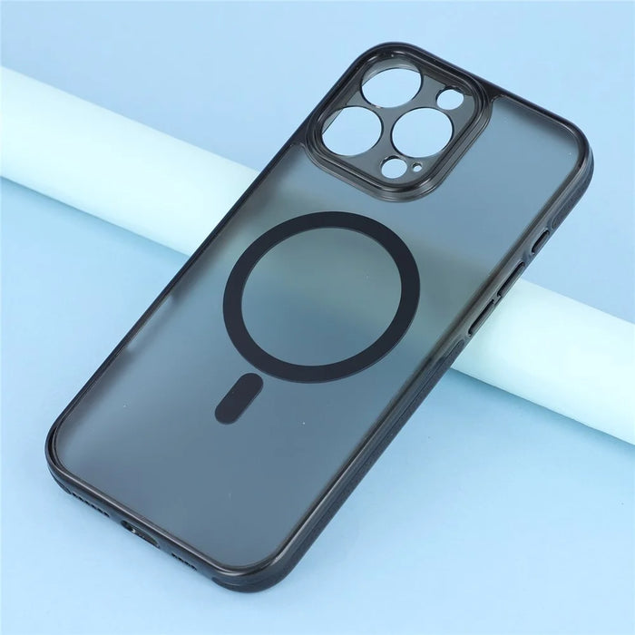 X-LEVEL For iPhone 16 Pro Magnetic Case PC TPU Translucent Phone Back Cover - Transparent Black - 5