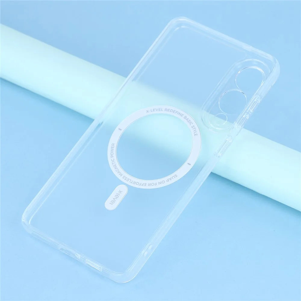 X-LEVEL For Samsung Galaxy S25 Edge Magnetic Case PC TPU Translucent Phone Back Cover - Transparent - 6