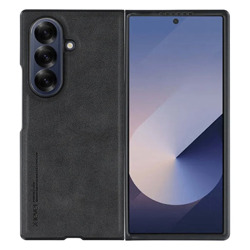 X-LEVEL Bojue-3 Series For Samsung Galaxy Z Fold7 5G Case Leather Coated PC+TPU Phone Back Cover - Black - 1