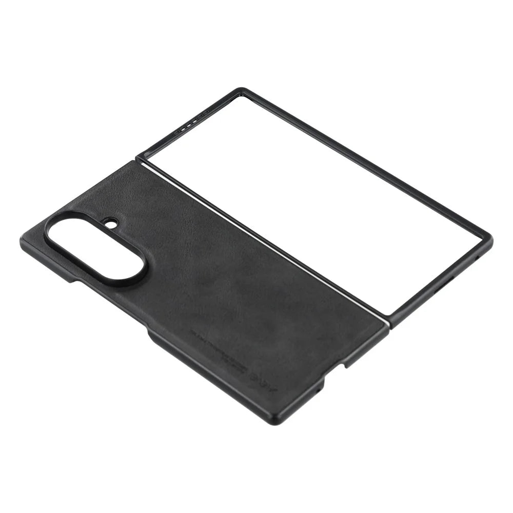 X-LEVEL Bojue-3 Series For Samsung Galaxy Z Fold7 5G Case Leather Coated PC+TPU Phone Back Cover - Black - 3