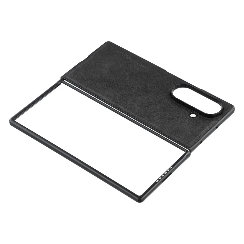 X-LEVEL Bojue-3 Series For Samsung Galaxy Z Fold7 5G Case Leather Coated PC+TPU Phone Back Cover - Black - 4