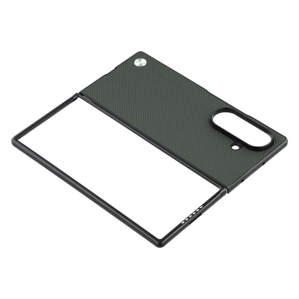 X-LEVEL For Samsung Galaxy Z Fold7 5G Case Carbon Fiber Texture PU Leather + PC Phone Cover - Green - 4