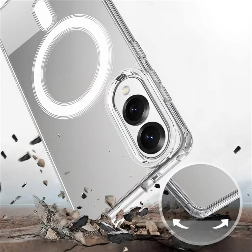 WANLONFENG LM2 Series For Samsung Galaxy S25 Edge Clear Magnetic Case Phone Cover (Big Lens Hole) - 2