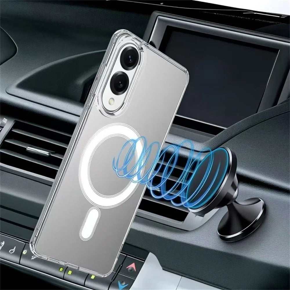 WANLONFENG LM2 Series For Samsung Galaxy S25 Edge Clear Magnetic Case Phone Cover (Big Lens Hole) - 4
