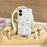 For iPhone 16 Case IMD Cute Cat Design TPU Phone Case with Wrist Strap - Yellow - 2