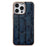For iPhone 14 Pro Max Anti-dust Nano Electroplating Mahjong Texture Cell Phone Back Cover Genuine Cowhide Leather+PC+TPU Phone Case - Blue - 1