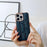 For iPhone 14 Pro Max Anti-dust Nano Electroplating Mahjong Texture Cell Phone Back Cover Genuine Cowhide Leather+PC+TPU Phone Case - Blue - 3
