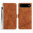 For iPhone Air Case Flip Leather Retro Phone Cover Lines Imprinted - Brown - 1
