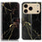 For iPhone 18 Pro / 17 Pro Stand Case Marble Painted Folio Flip Leather Wallet Phone Cover - Black Gold Marble - 1