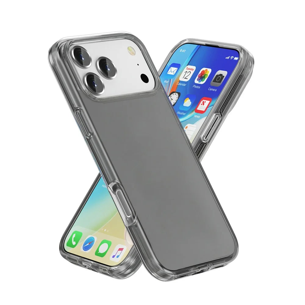 For iPhone 17 Pro Max Case PC + TPU Shockproof Clear Phone Cover - Transparent Grey - 2