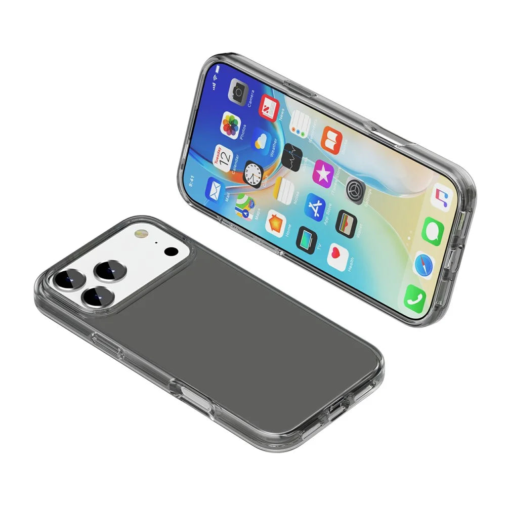 For iPhone 17 Pro Max Case PC + TPU Shockproof Clear Phone Cover - Transparent Grey - 4