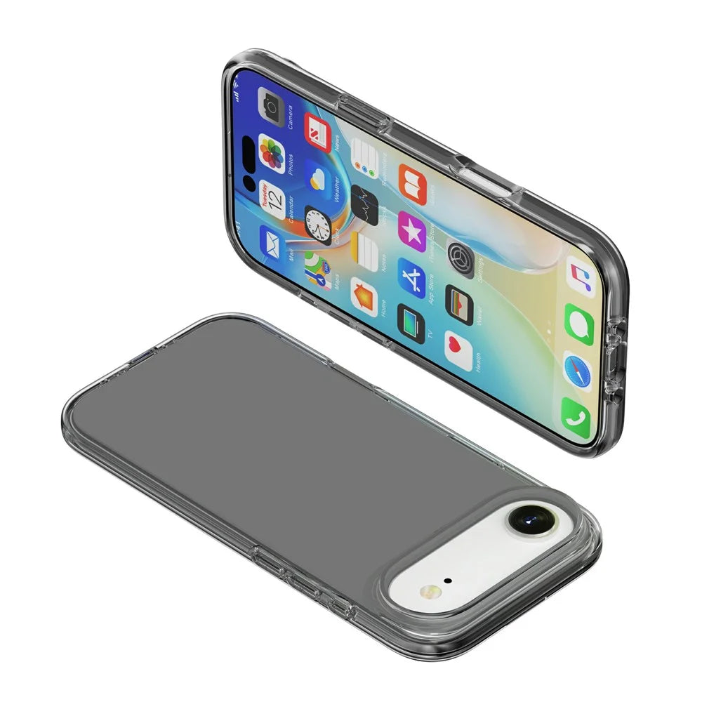 For iPhone Air Case PC + TPU Shockproof Clear Phone Cover - Transparent Grey - 2