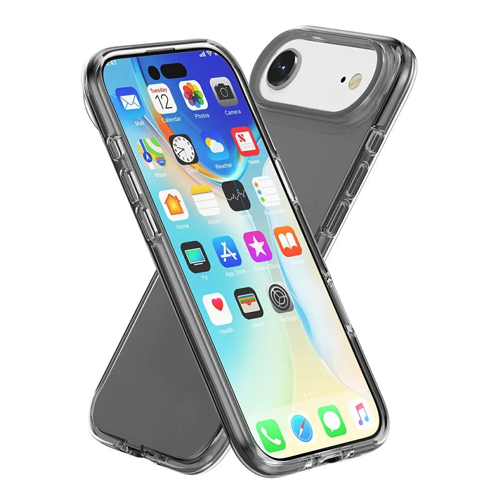 For iPhone Air Case PC + TPU Shockproof Clear Phone Cover - Transparent Grey - 4