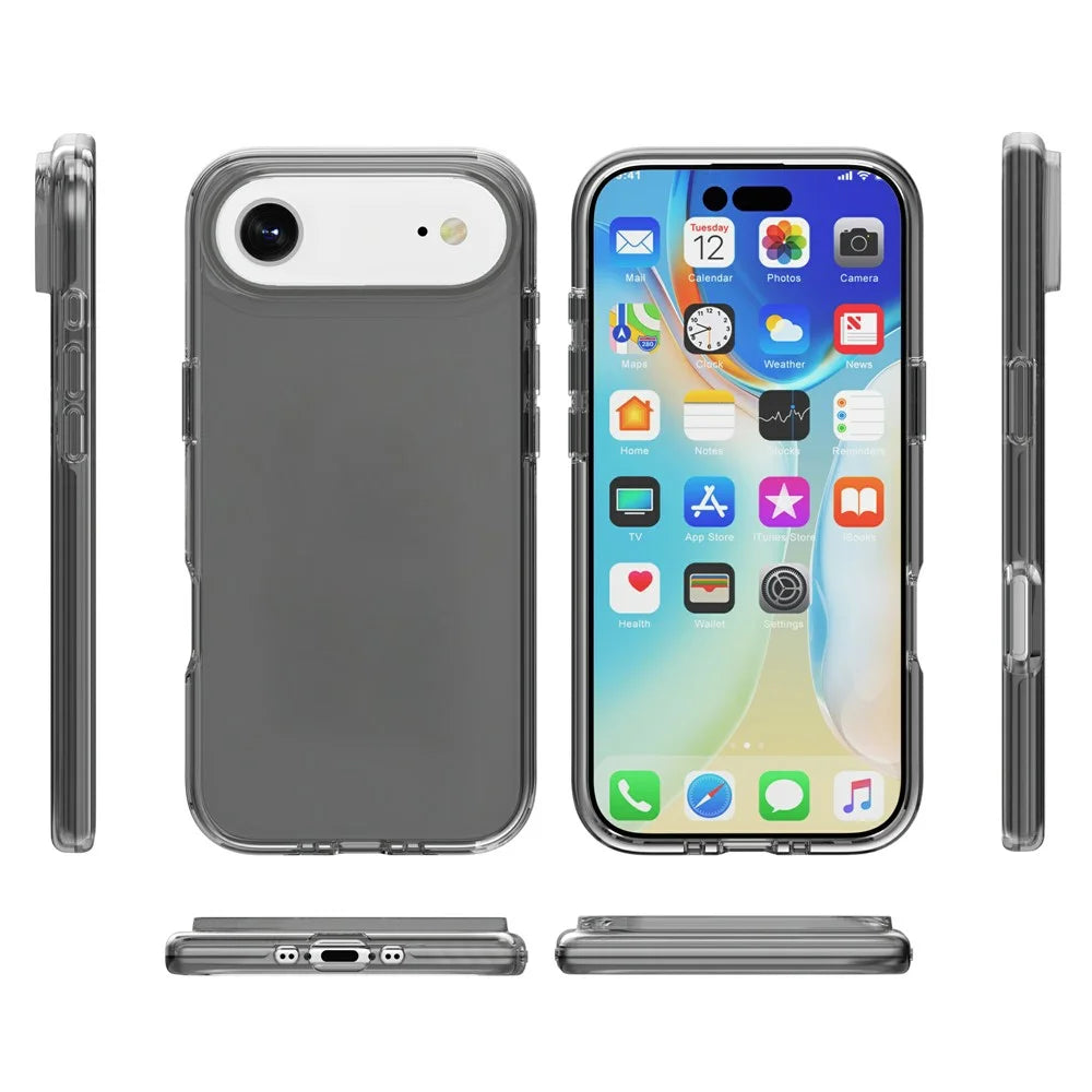 For iPhone Air Case PC + TPU Shockproof Clear Phone Cover - Transparent Grey - 7