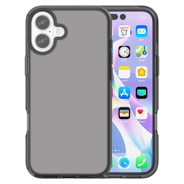 For iPhone 17 Case PC + TPU Shockproof Clear Phone Cover - Transparent Grey - 1