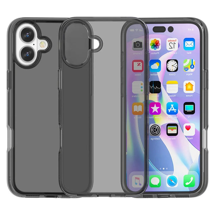 For iPhone 17 Case PC + TPU Shockproof Clear Phone Cover - Transparent Grey - 2