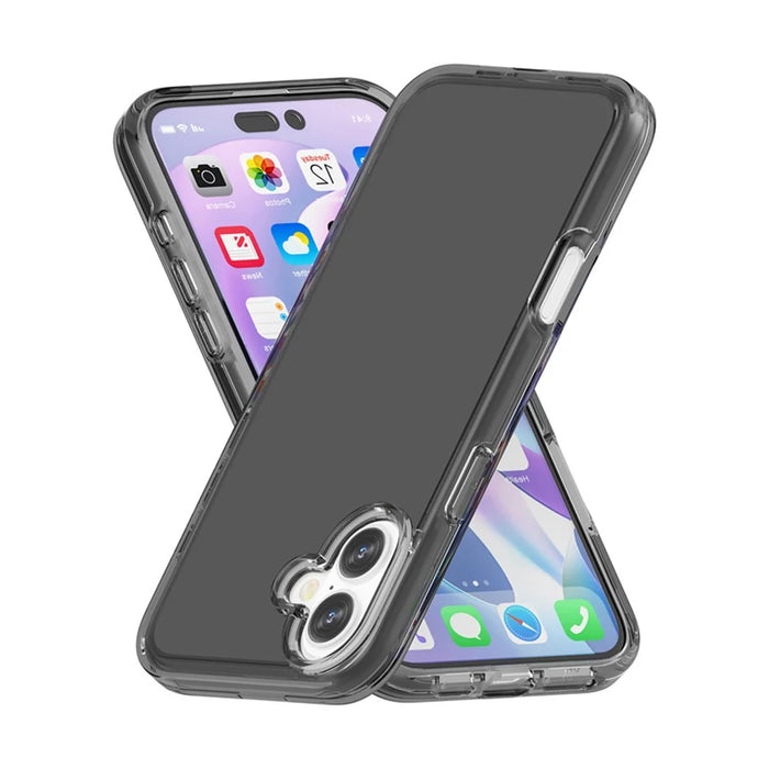 For iPhone 17 Case PC + TPU Shockproof Clear Phone Cover - Transparent Grey - 3