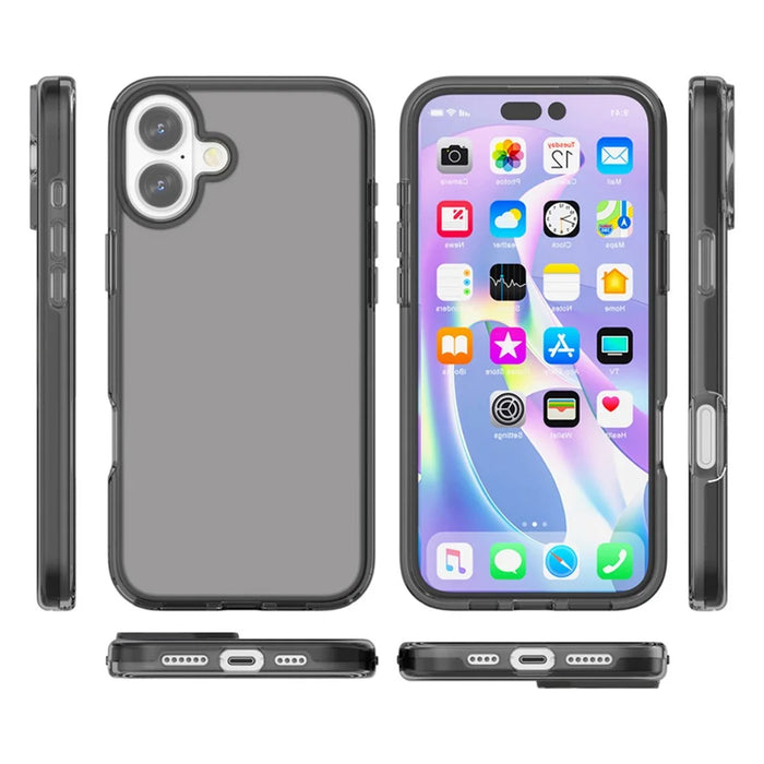 For iPhone 17 Case PC + TPU Shockproof Clear Phone Cover - Transparent Grey - 7