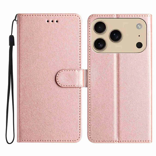 For iPhone 18 Pro Max / 17 Pro Max Wallet Case Leather Folio Phone Cover Magnetic Clasp - Rose Gold - 1
