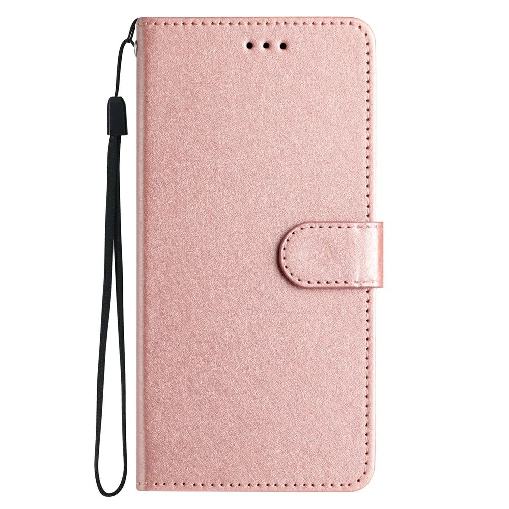 For iPhone 18 Pro Max / 17 Pro Max Wallet Case Leather Folio Phone Cover Magnetic Clasp - Rose Gold - 6