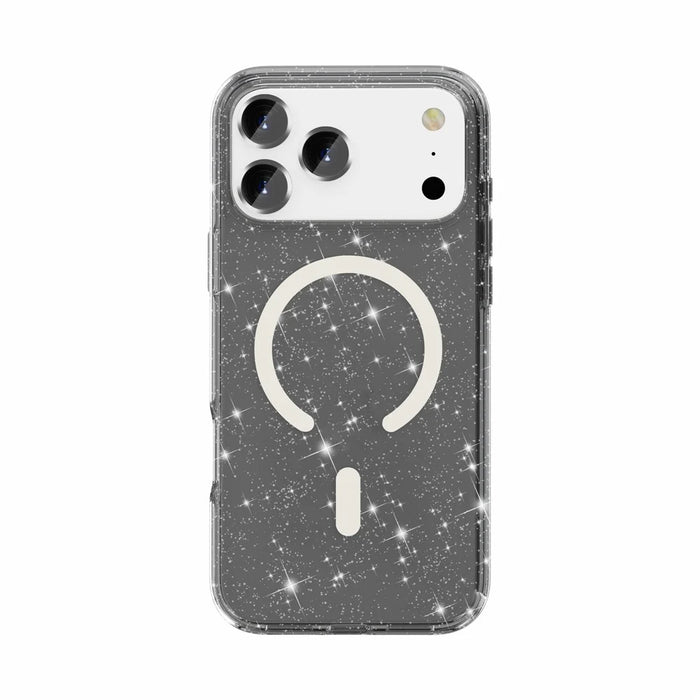 For iPhone 17 Pro Max Case Compatible with MagSafe Glitter Powder PC + TPU Phone Cover - Black - 6