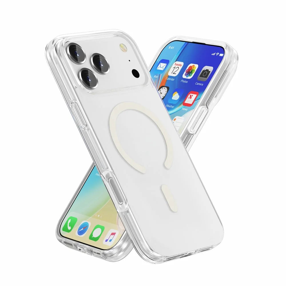 For iPhone 17 Pro Max Magnetic Case Compatible with MagSafe PC + TPU Clear Phone Cover - Transparent - 2