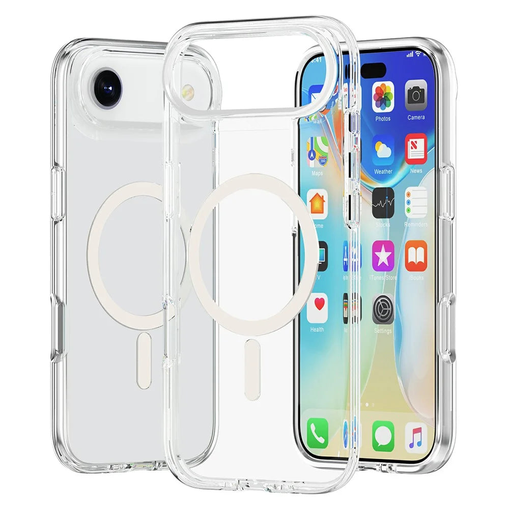 For iPhone Air Magnetic Case Compatible with MagSafe PC + TPU Clear Phone Cover - 1