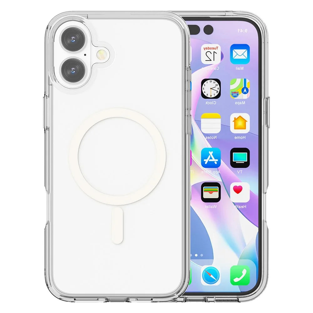 For iPhone 17 Magnetic Case Compatible with MagSafe PC + TPU Clear Phone Cover - 1