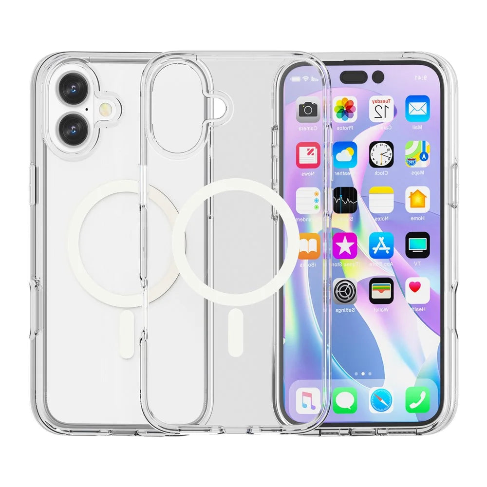 For iPhone 17 Magnetic Case Compatible with MagSafe PC + TPU Clear Phone Cover - 2