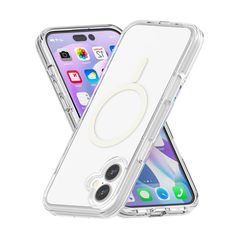 For iPhone 17 Magnetic Case Compatible with MagSafe PC + TPU Clear Phone Cover - 4