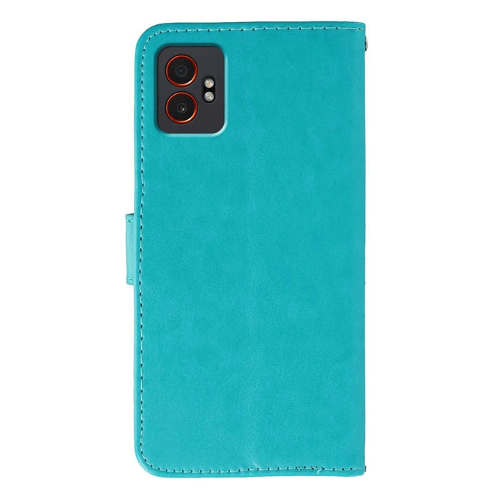 For Samsung Galaxy XCover7 Pro Case PU Leather Flip Wallet Phone Cover with Strap - Blue - 5