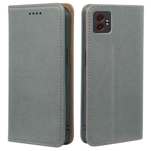 For Samsung Galaxy XCover7 Pro Case Wallet RFID Blocking Leather Phone Cover Strong Magnetic Closure - Grey - 1