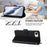 For iPhone 17e / 16e Leather Case Wallet Stand Phone Cover with Wrist Strap - Black - 2